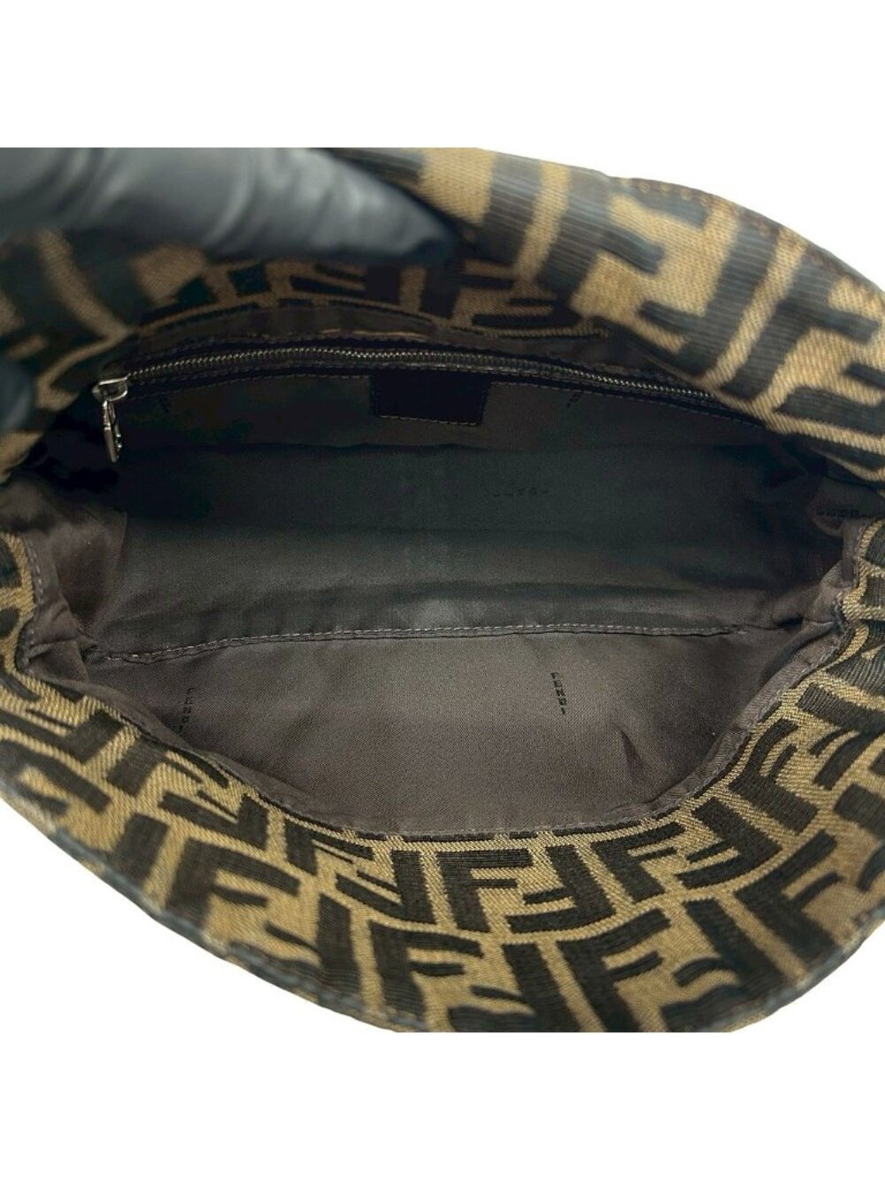 ★SOLD★ Fendi Zucca FF Logo Canvas Leather Shoulder Bag Brown - Picture 9 of 10